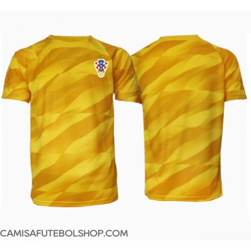 Camisa de time de futebol Croácia Goleiro Replicas 1º Equipamento Europeu 2024 Manga Curta